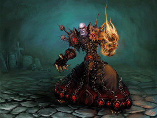 Demonic woman flame skull arm - a flame free wallpaper