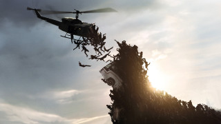 Helicopter flying crowd people building - a helicopter free wallpaper