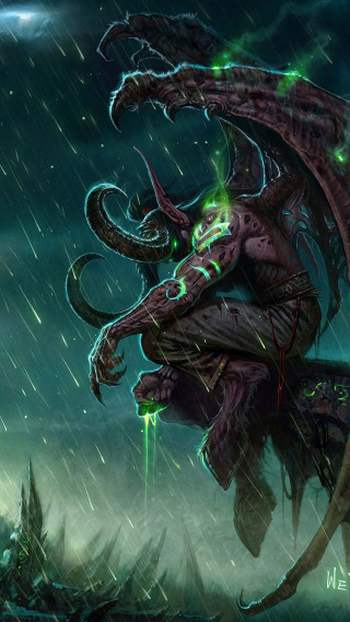 Demon head horns back creature - the rain free wallpaper