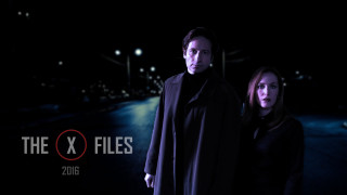 Man woman dark xfiles logo - promotional free wallpaper for desktop
