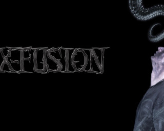 Man black shirt black background - abstract illusionism free wallpaper