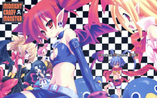 Anime girls pink hair blue 6 - a group of anime girls free wallpaper