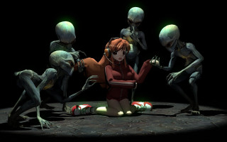 Alien women circle humanoids sitting - alien free wallpaper