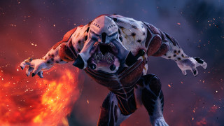 Creature space suit fire flames - background free wallpaper