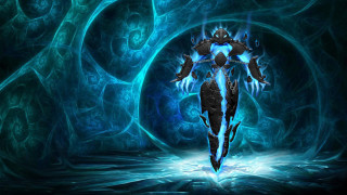 Blue black artwork person outfit - a blue swirl free wallpaper