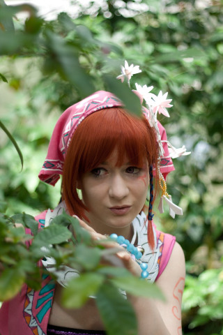 Woman red hair pink dress - red hair free wallpaper