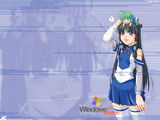 Anime girls long hair blue - purism free wallpaper