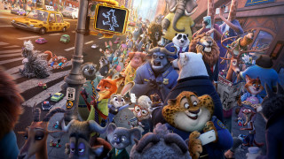 Cartoon characters city street traffic - a city street free wallpaper