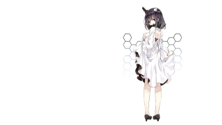 Woman white dress black hair 3 - purism free wallpaper