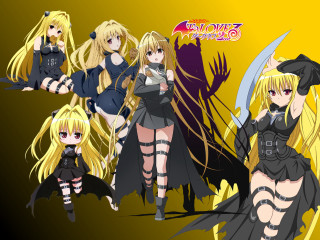Anime girls blonde hair black - black clothes free wallpaper