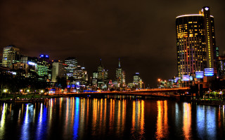 City skyline bridge river night 57 - andrew law free wallpaper