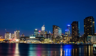 City skyline tall buildings night 25 - night time free wallpaper for desktop