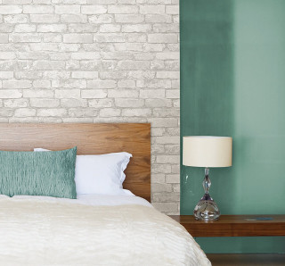 Bed white blanket green wall - a bed free wallpaper