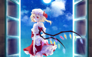 Anime girl branch window full - a window open free wallpaper