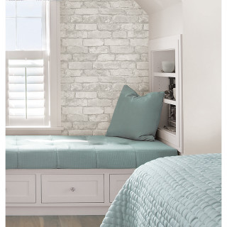 Bed blue blanket pillows brick - a bed free wallpaper