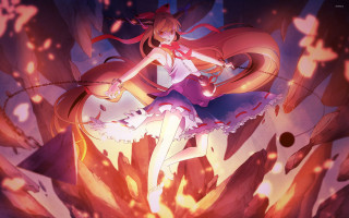 Girl dress rock sword flame - a rock free wallpaper
