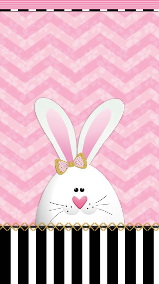 Pink black striped bunny face - naive free wallpaper