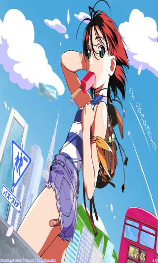 Woman backpack walking street bus - her back free wallpaper