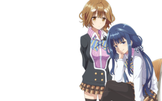 Anime girls blue hair black 2 - a black skirt free wallpaper