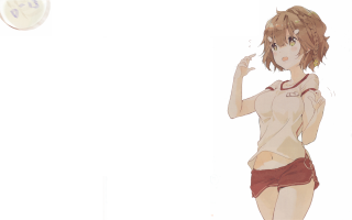 Woman short skirt clock wall - half body free wallpaper