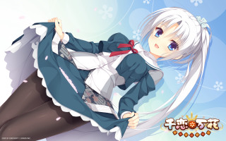 Anime girl white hair blue 24 - white hair free wallpaper