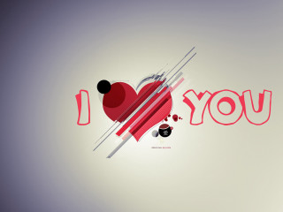 Red heart i love you - a black dot free wallpaper