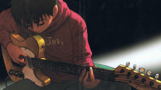 Man playing guitar dark room 3 - a spotlight free wallpaper