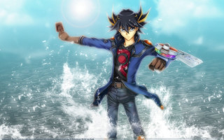 Man blue outfit standing water 2 - a blue outfit free wallpaper