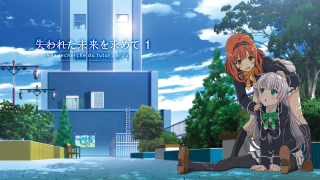 Anime girl sitting man standing - paris school free wallpaper