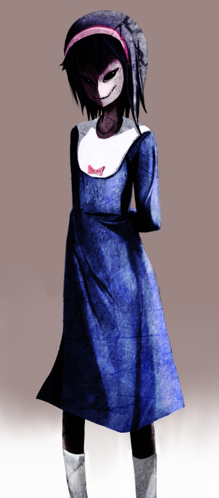 Girl blue dress boots pink - concept design free wallpaper