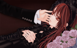 Man woman kissing bouquet flowers - a vase of flowers free wallpaper