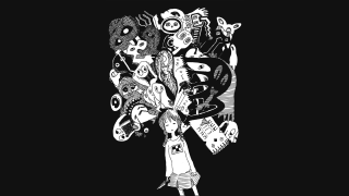 Black white drawing woman objects - a white outline free wallpaper