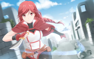 Woman red white outfit sword - a sword and a sword free wallpaper