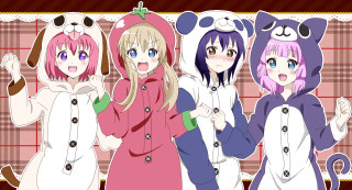 Anime girls animal costumes dog - a picture together free wallpaper