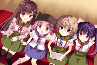 Girls couch book hat together - a group of girls free wallpaper