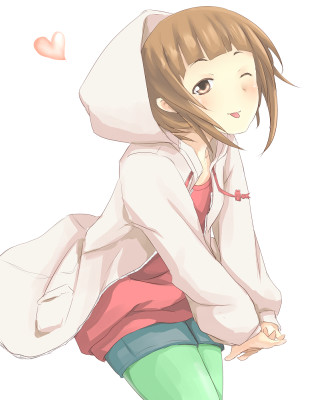 Girl hoodie hands on hips - a smile free wallpaper
