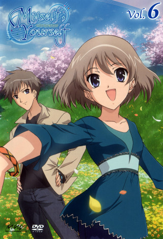 Blue dress girl man field - a cartoon character free wallpaper