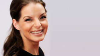 Woman smiling black shirt camera 2 - adrienn henczné deák free wallpaper