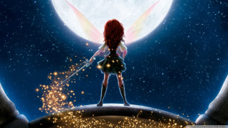 Fairy holding wand full moon - cliff childs free wallpaper