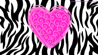 Pink heart zebra print border - a pink heart free wallpaper
