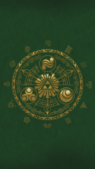 Green background gold design circle - free cyberpunk wallpaper