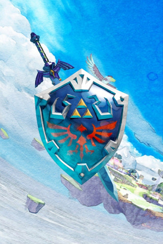 Shield bird sword painting artwork - free gaming wallpaper