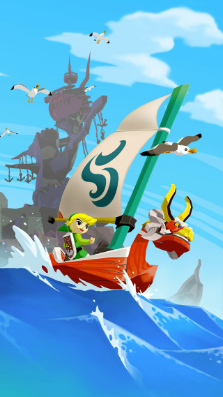 Cartoon boat man ocean ship - the ocean free wallpaper