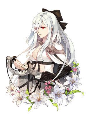 Woman white hair sword hand - temporary free wallpaper