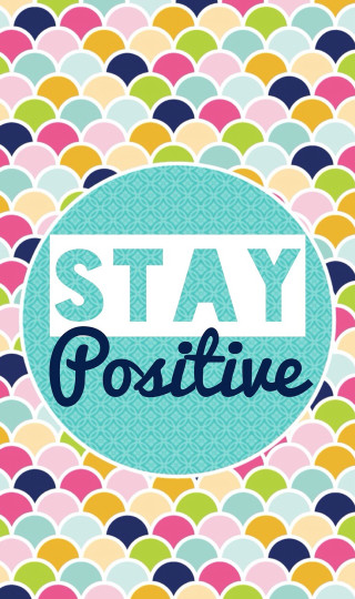 Stay positive colorful poster fish - a circle free wallpaper