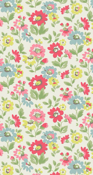 Flowery pattern multicolored flowers leaves - art free wallpaper
