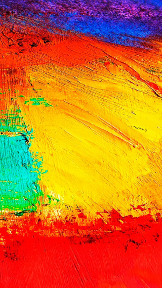 Yellow red blue square green - lyrical abstraction free wallpaper