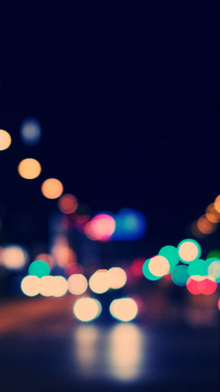 Blurry city street night lights 6 - a blurry photo of a city street free wallpaper