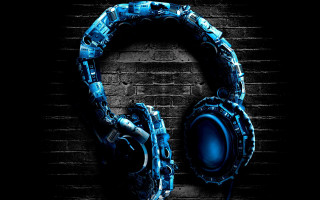 Headphones brick wall sitting top - a brick wall free wallpaper
