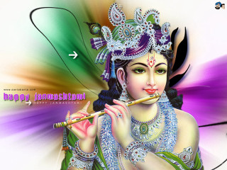 Woman playing flute colorful background - a happy new year free wallpaper